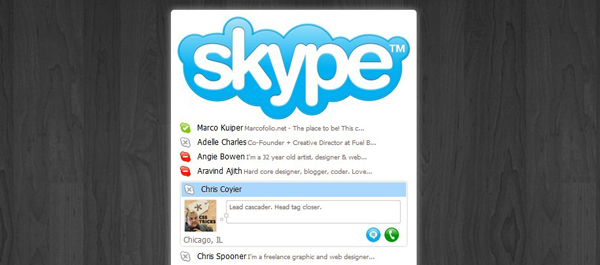 jQuery仿苹果Skype应用程序
