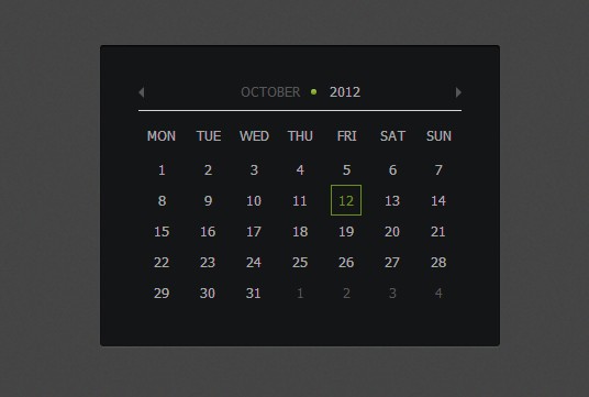 基于jQuery和CSS3创建的日历