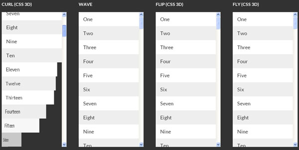 CSS3多款不同滚动效果