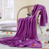 saff家纺 超柔珊瑚绒毯子 休闲多用毯 盖毯 垫毯 夏凉毯 空调毯180cm*200cm 紫