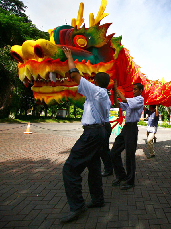 An 18 meter long dragon at Malang city park