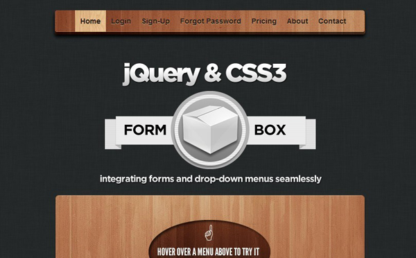 jQuery+CSS3复古下拉菜单Formbox