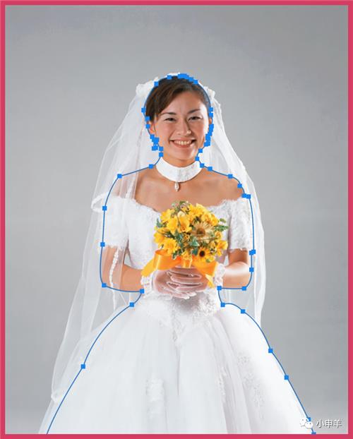 抠婚纱，抠出身着带有透明婚纱的人物照片_