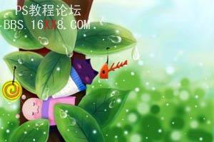 Photoshop鼠绘教程:绿叶童话卡通插画 - logozhizuowang - 水源logo关注博客